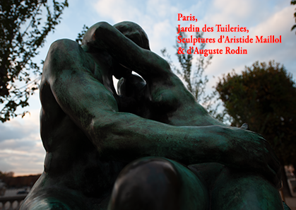 France, Jardin des Tuileries, sculpture Le Baiser d'Auguste Rodin